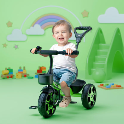 Kidsmate Xplorer 3-in-1 Tricycle for Kids | Durable Plug & Play Baby Trike with EVA Wheels, Safety Rail & Push Handle for Parents | Safe & Comfortable Ride for Toddlers 12-48 Months