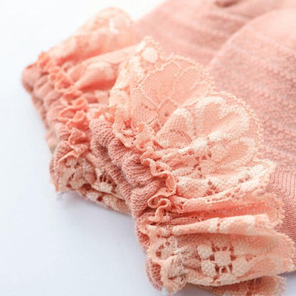 CUTEABLY Baby Girl Cotton Casual Socks, Ruffle Lace Design, Assorted Colours, Short Length, (Assorted)