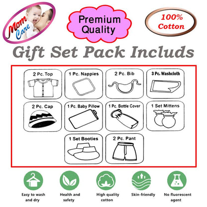 MOM CARE Newborn Baby Gift Set Has All Newborn Baby Essential Clothes in Baby Gift Set for or Girls Unisex 11 pcs Yellow