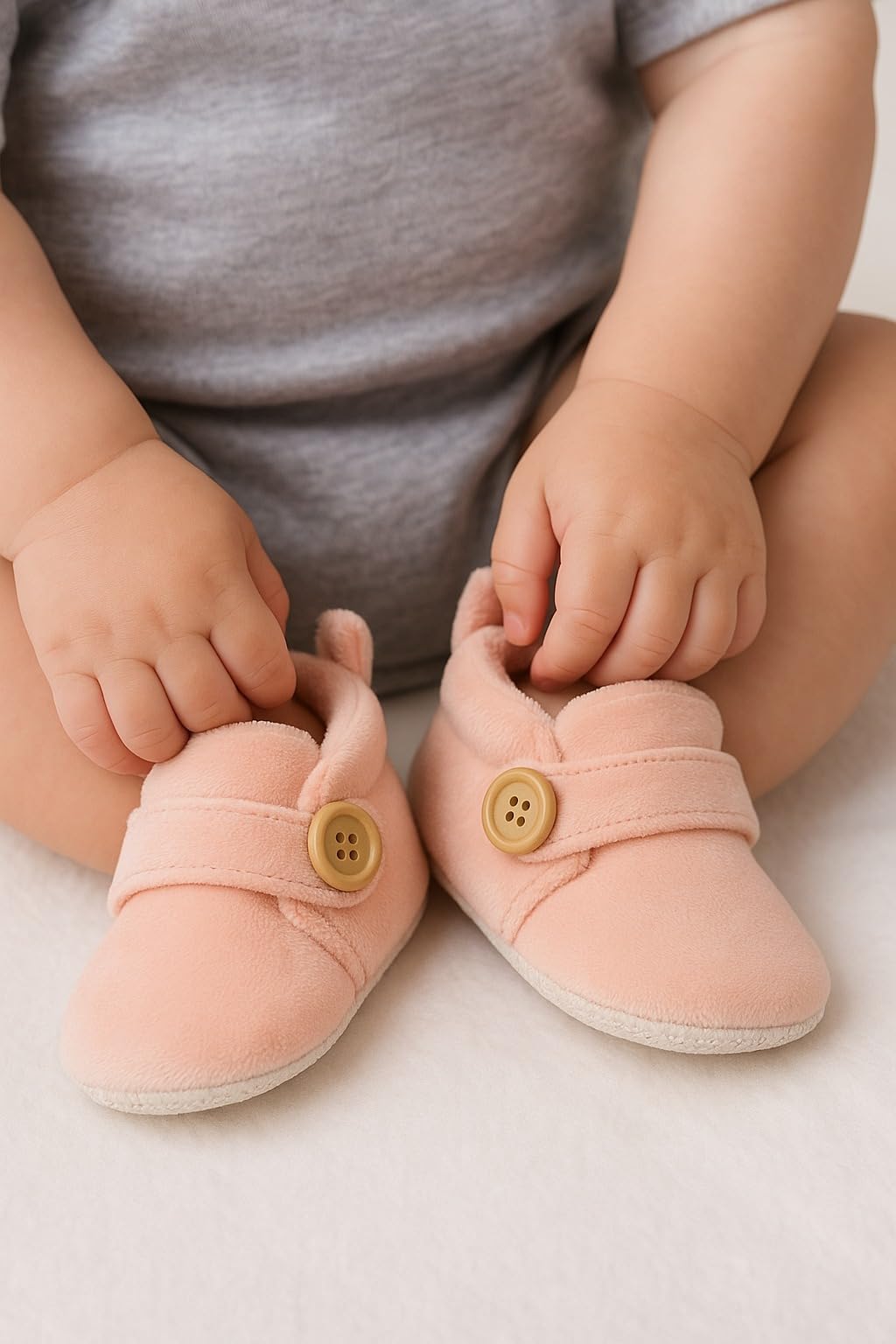 Star Fish Newborn Baby Boys & Girls 3 TO 12 Months Skin Friendly Comfortable & Breathable Cotton Booties (Pink -1212)