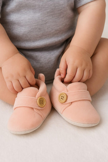 Star Fish Newborn Baby Boys & Girls 3 TO 12 Months Skin Friendly Comfortable & Breathable Cotton Booties (Pink -1212)