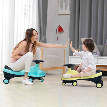 R for Rabbit Iya Iya Zippy Kids Swing Car, Scratch Free PVC Wheels with ABEC7 Bearing, Ride on Magic Toy Car for Kids Suitable for 3+ Years Boys & Girls, Upto 75 Kgs (Lake Blue)