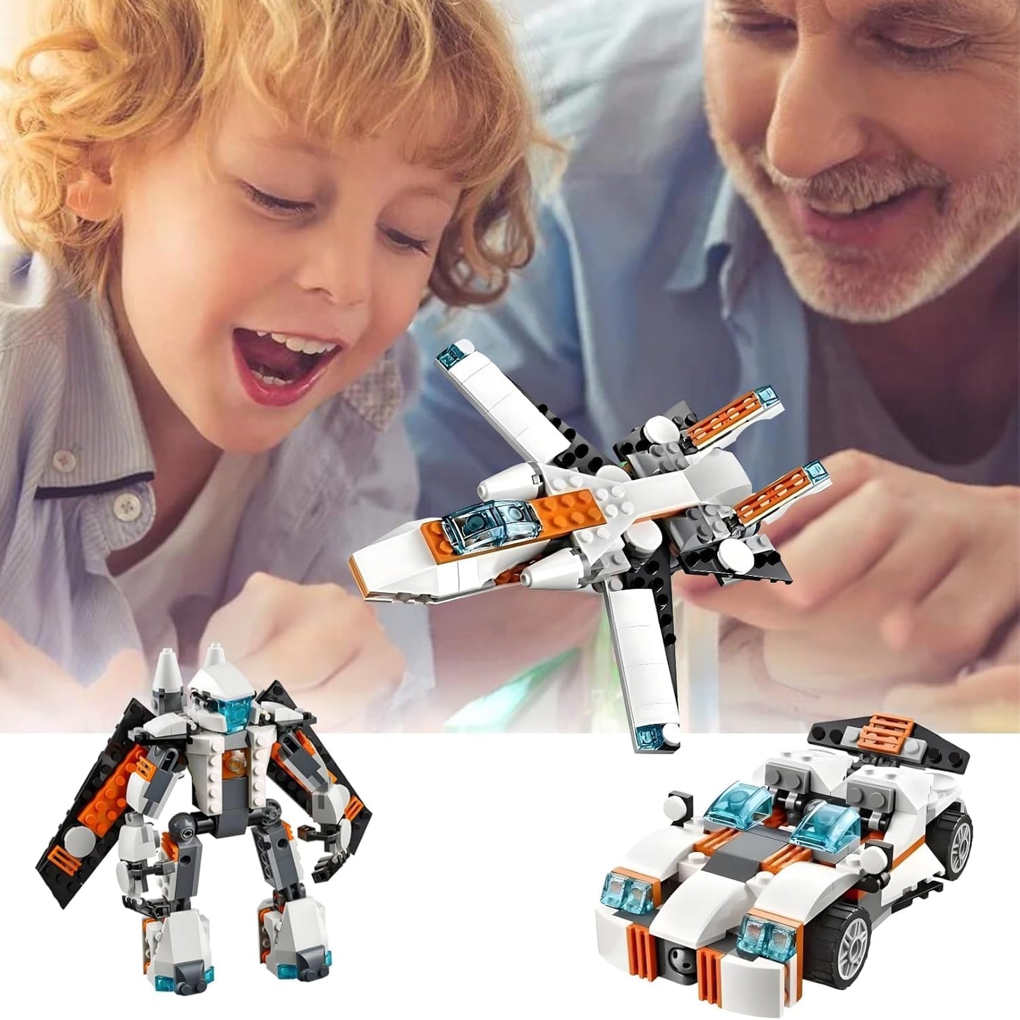 Umadiya® 36-in-1 Magic Building Blocks Set | 256+ Pieces | Creative Construction Toy for Kids | Includes Instruction Manual | Ideal for Boys & Girls Ages 6+ | DIY Brick Robot, Jet, Ship Models