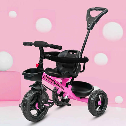 Kidsmate Xplorer 3-in-1 Tricycle for Kids | Durable Plug & Play Baby Trike with EVA Wheels, Safety Rail & Push Handle for Parents | Safe & Comfortable Ride for Toddlers 12-48 Months - Blue