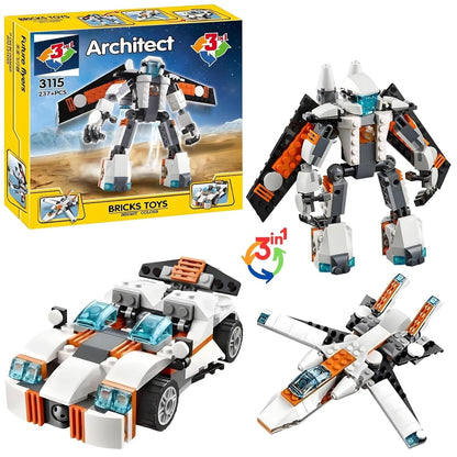 Umadiya® 36-in-1 Magic Building Blocks Set | 256+ Pieces | Creative Construction Toy for Kids | Includes Instruction Manual | Ideal for Boys & Girls Ages 6+ | DIY Brick Robot, Jet, Ship Models