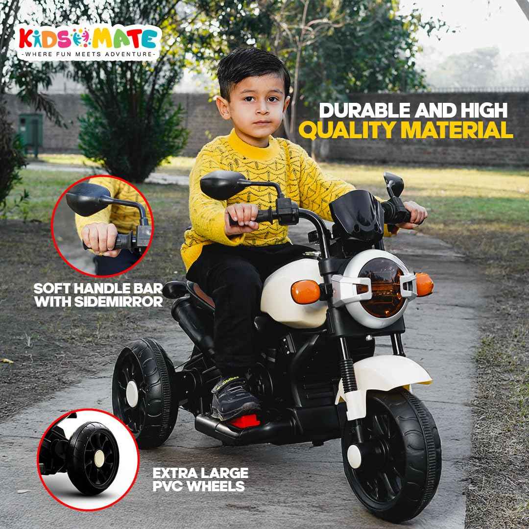 Kidsmate X-Power Ultimate Fun Electric Bike for Kids | 6V 4AH Battery, Dual Suspension with LED Lights & Comfy Backrest | Battery Bike for Kids for Ages 1-5 Years - Red