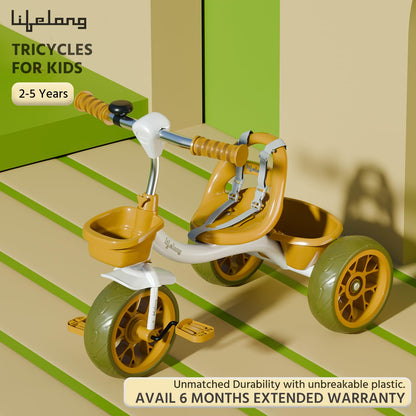 Lifelong Trike Cycle for Kids Cycle 2-5 Years - Tricycles for Boy & Girl - Baby Cycle - Bicycle for Kids - Bike with 3 EVA Wheels, Bell & Basket -Durable Tricycle with Parental Control