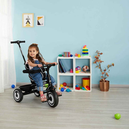 Amazon Brand - Jam & Honey Tricycle for Kids | 2-in-1 with Pedalling & Parental Control | Cushioned Seat | Guardrail & Anti-Slip Handle for Safety | for 2 Years+ Boys and Girls | Yellow and Black