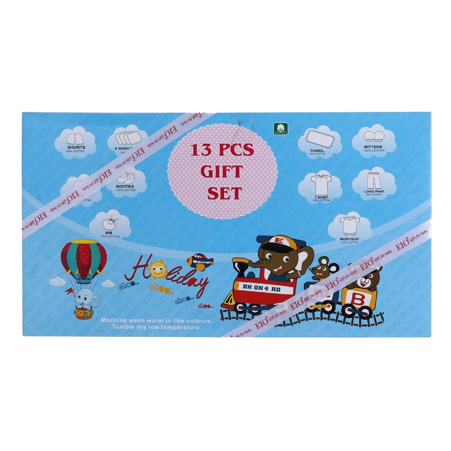 EIO Unisex Kids Cotton Solid Clothing Gift Set -13 Pieces