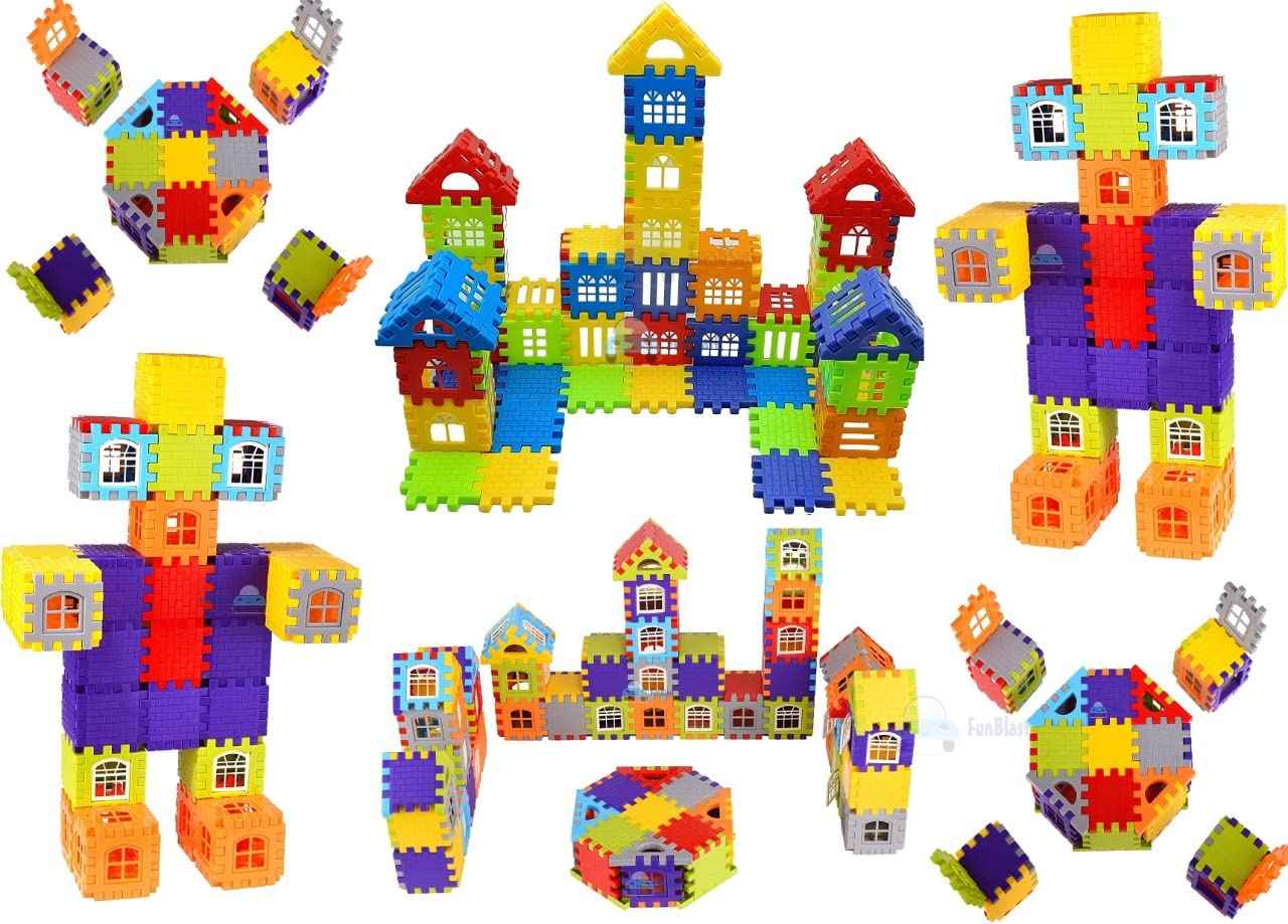 FunBlast DIY Plastic Building Blocks for Kids Building Blocks Toy for Kids Puzzle Games for Kid, Toys for Children Educational & Learning Toy for Kid, Girls & Boys - (250+ Blocks with 38 Wheels)