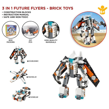 Umadiya® 36-in-1 Magic Building Blocks Set | 256+ Pieces | Creative Construction Toy for Kids | Includes Instruction Manual | Ideal for Boys & Girls Ages 6+ | DIY Brick Robot, Jet, Ship Models