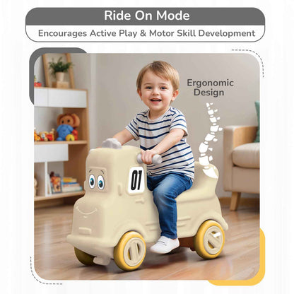 R for Rabbit Rock N Ride 3 in 1 Baby Push Ride-On Car with Rocker & Balance Board Mode | Non-Toxic, Durable and Safe Rocking Horse Rider for Kids 1-4 Years Age, Upto 20kgs Weight (Blue Orange)