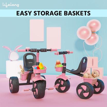 Lifelong Trike Cycle for Kids Cycle 2-5 Years - Tricycles for Boy & Girl - Baby Cycle - Bicycle for Kids - Bike with 3 EVA Wheels, Bell & Basket -Durable Tricycle with Parental Control