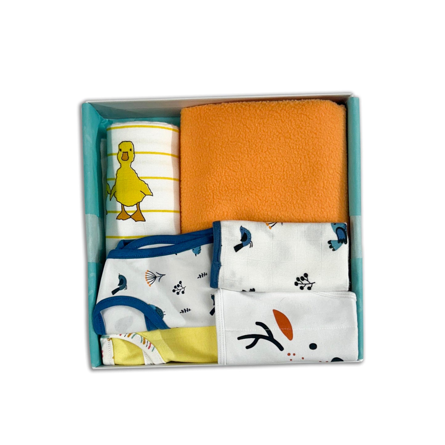TINYLANE - Curated For You! Newborn Baby Products Gift Set (13 Pcs), Essential Clothing Gift Kit For Infants Of 0-3 Years, Swaddles, Bibs, Cap, Booties, Mittens & Washcloths, Ideal Baby Shower Gift Pack