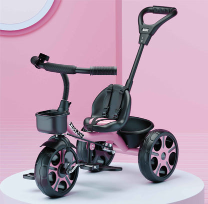 Kidsmate Xplorer 3-in-1 Tricycle for Kids | Durable Plug & Play Baby Trike with EVA Wheels, Safety Rail & Push Handle for Parents | Safe & Comfortable Ride for Toddlers 12-48 Months - Blue