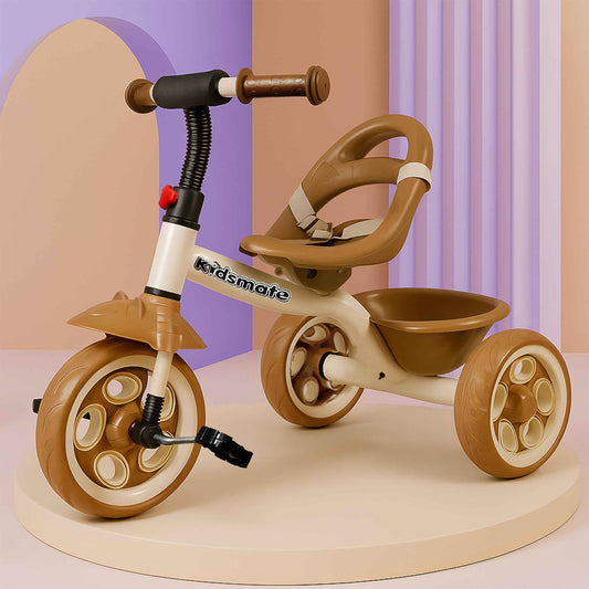 Kidsmate Xplorer 3-in-1 Tricycle for Kids | Durable Plug & Play Baby Trike with EVA Wheels, Safety Rail & Push Handle for Parents | Safe & Comfortable Ride for Toddlers 12-48 Months - Blue