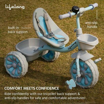 Lifelong Trike Cycle for Kids Cycle 2-5 Years - Tricycles for Boy & Girl - Baby Cycle - Bicycle for Kids - Bike with 3 EVA Wheels, Bell & Basket -Durable Tricycle with Parental Control