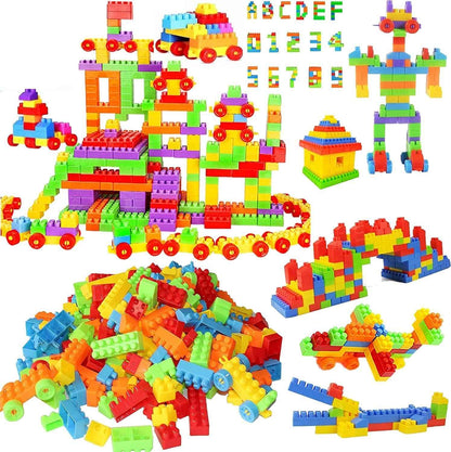 FunBlast DIY Plastic Building Blocks for Kids Building Blocks Toy for Kids Puzzle Games for Kid, Toys for Children Educational & Learning Toy for Kid, Girls & Boys - (250+ Blocks with 38 Wheels)