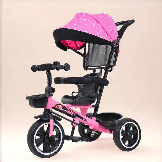 Luusa® TFT Hyper 500 PRO Canopy Plug N Play Tricycle/Baby Tricycle with Parental Control for Age Group 2+ Years Boys/Girls/Carrying Capacity Upto 30-KGS Proudly Made in India (ICE-Blue)