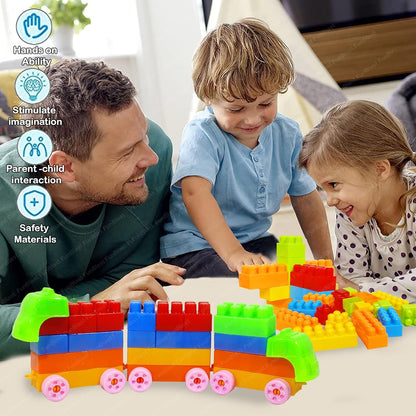 FunBlast DIY Plastic Building Blocks for Kids Building Blocks Toy for Kids Puzzle Games for Kid, Toys for Children Educational & Learning Toy for Kid, Girls & Boys - (250+ Blocks with 38 Wheels)