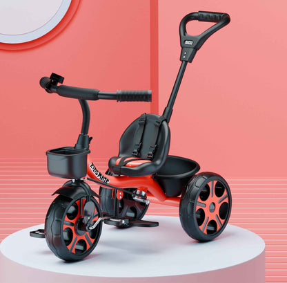 Kidsmate Xplorer 3-in-1 Tricycle for Kids | Durable Plug & Play Baby Trike with EVA Wheels, Safety Rail & Push Handle for Parents | Safe & Comfortable Ride for Toddlers 12-48 Months - Blue
