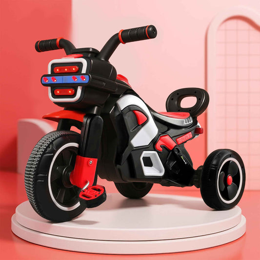 Kidsmate Turbo Bike Pedal Tricycle for Kids | Musical Horn & Lights | Ages 3-6 | Black-White