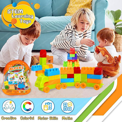 FunBlast DIY Plastic Building Blocks for Kids Building Blocks Toy for Kids Puzzle Games for Kid, Toys for Children Educational & Learning Toy for Kid, Girls & Boys - (250+ Blocks with 38 Wheels)