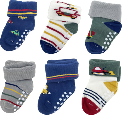 ZAPLES Baby Non Slip Grip Ankle Socks with Non Skid Soles for Infants Toddlers Kids Boys Girls