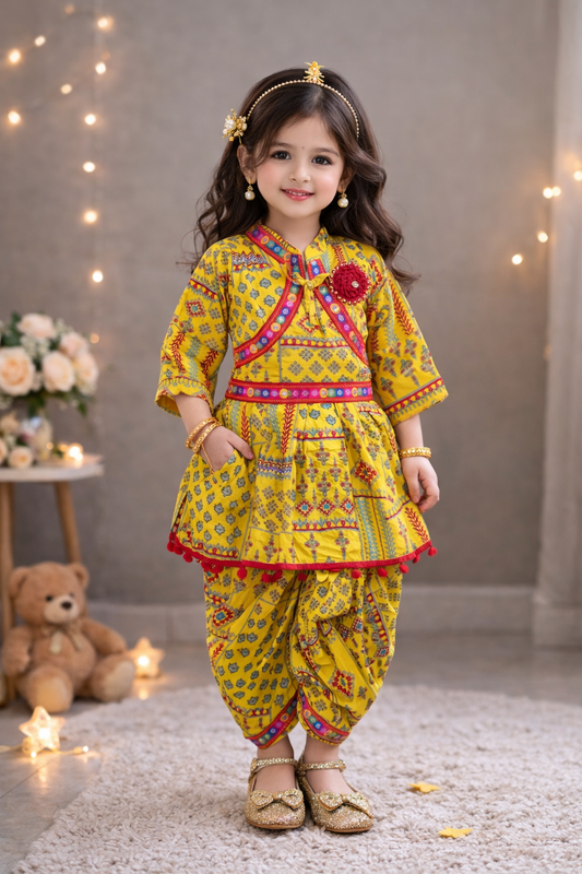 Yellow and Red Vibrant Traditional Ethnic Dress