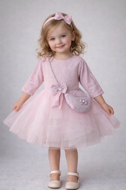 Charming Floral Dress with Purse - Perfect Coordinating Set