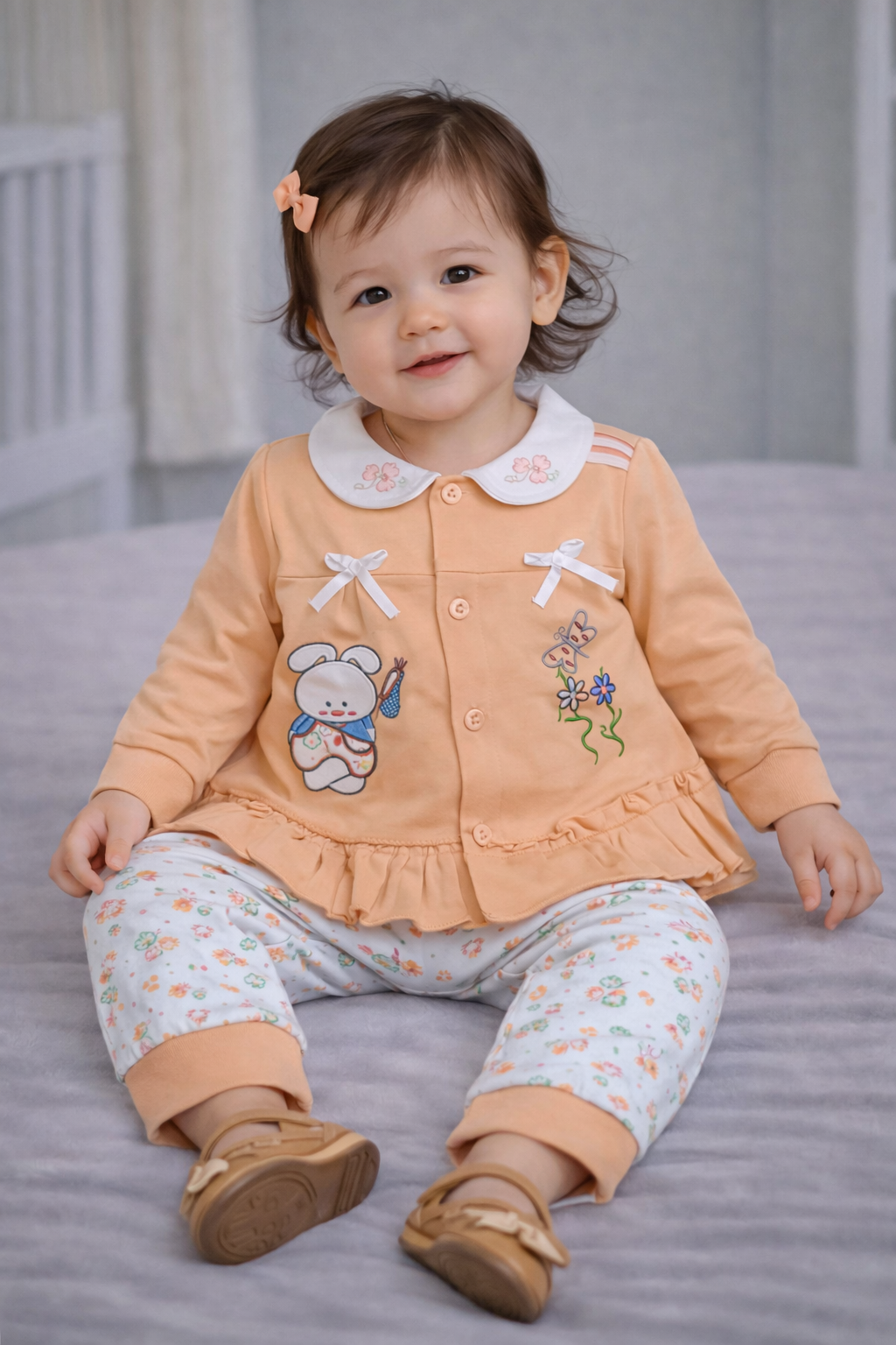 Adorable Floral Animal Print Pajama Set and Top