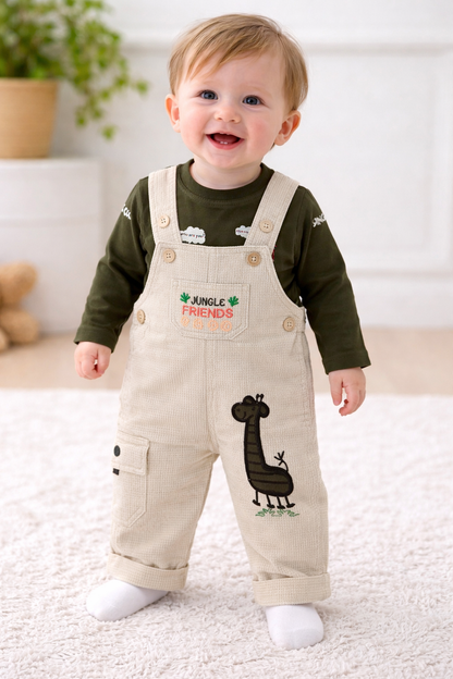Adorable Jungle-Themed Kids' Dungaree for Fun and Adventure