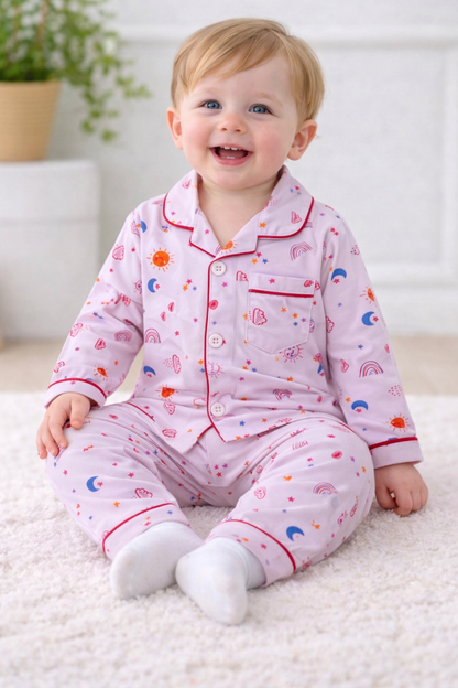 Adorable Kids Night wear Pajama Set with Colorful Patterns - Shop Now!