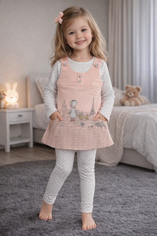 Charming Girl's Classic Top Pajama Set for Girls