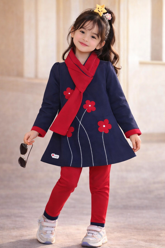 Charming Girls Pajama Set - Classic Full Sleeve Top and Pajama Set for Girls