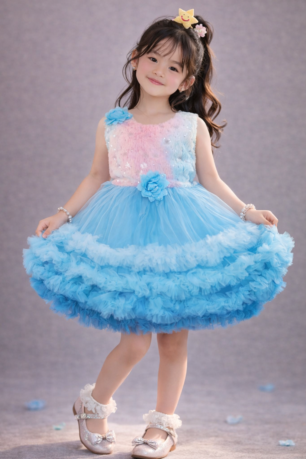 Charming Pink Ruffled Floral Dress for Kids - Perfect Summer Outfit