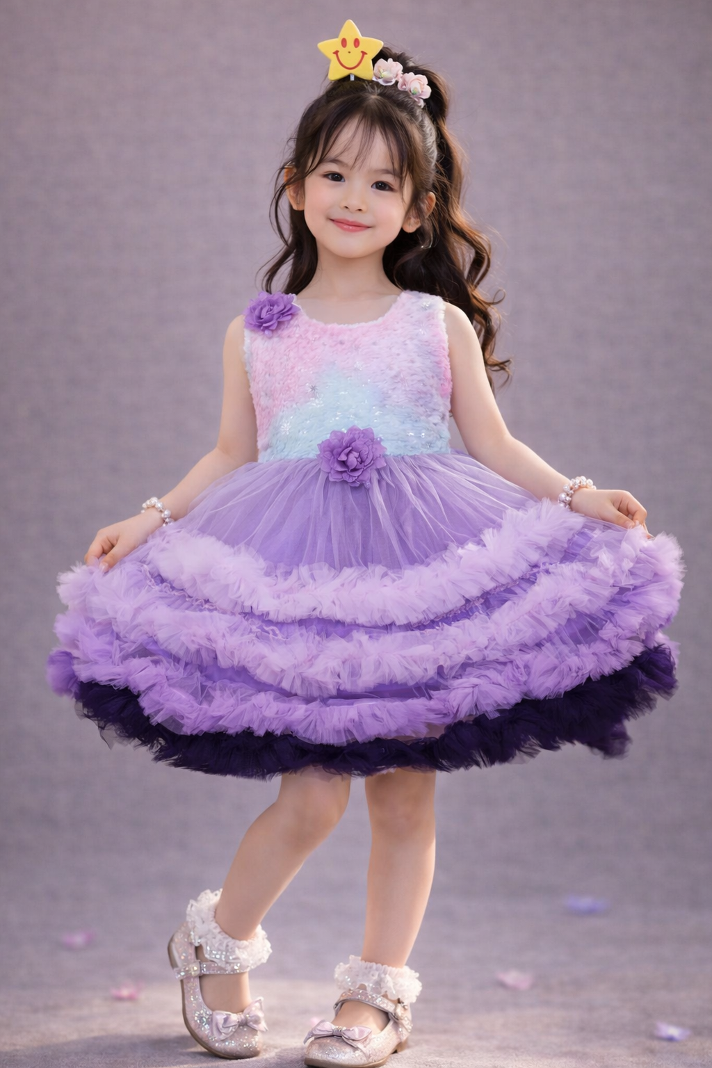 Charming Pink Ruffled Floral Dress for Kids - Perfect Summer Outfit