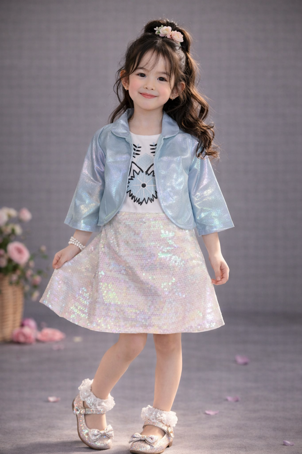 Full Sleeve Party Dress for Girls - Elegant Party Wear