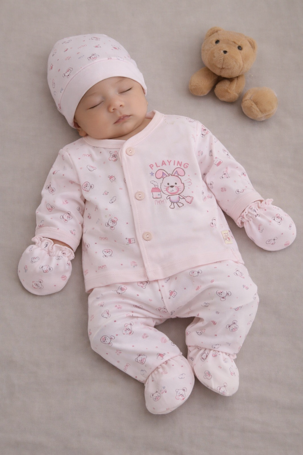 Charming New Born Clothing Set with Playful Prints