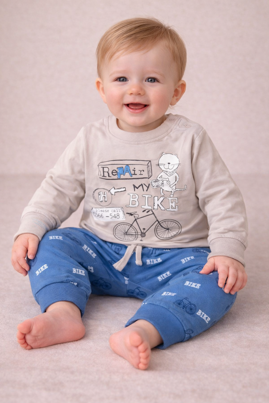 Kids Pajama Set - Grey & Red Themed Top and Pants for Kids