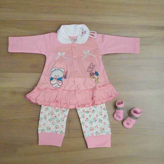 Adorable Floral Animal Print Pajama Set and Top
