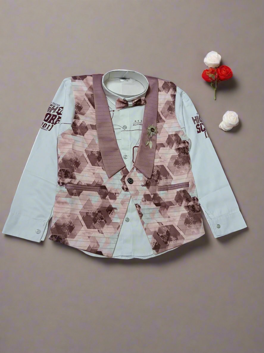 Stylish Boys' Formal Suit Set with Vest and Bow Tie, 3 Piece, Perfect for birthday, wedding - Bumblehugs