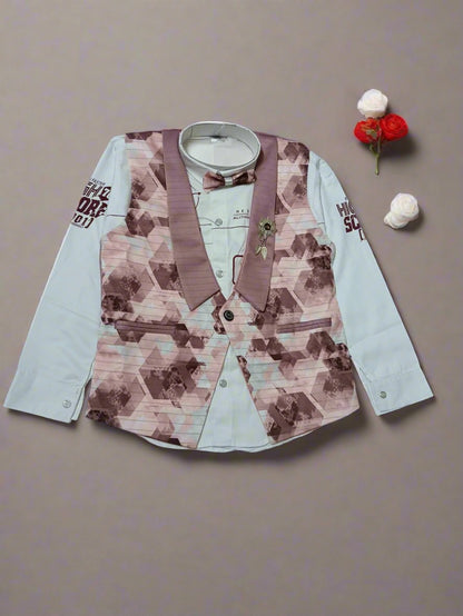 Stylish Boys' Formal Suit Set with Vest and Bow Tie, 3 Piece, Perfect for birthday, wedding - Bumblehugs