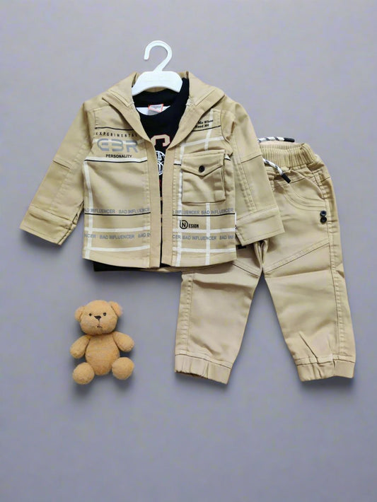 Trendy Kids' 3-Piece Outfit Set - Jacket, T-Shirt, and Pants, Perfect for birthday, wedding - Bumblehugs