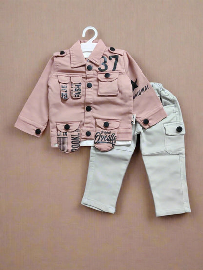 Trendy Kids' 3-Piece Outfit Set - Jacket, T-Shirt, and Pants, Perfect for birthday, wedding - Bumblehugs