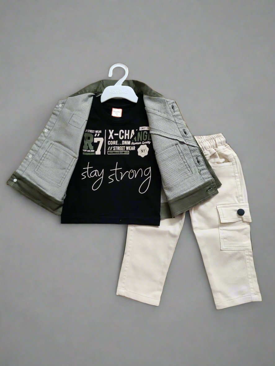 Creative jacket tshirt and jeans - 3 piece set for boys - Bumblehugs