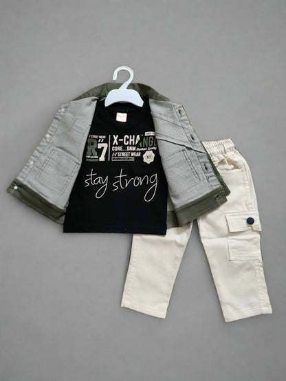 Creative jacket tshirt and jeans - 3 piece set for boys - Bumblehugs