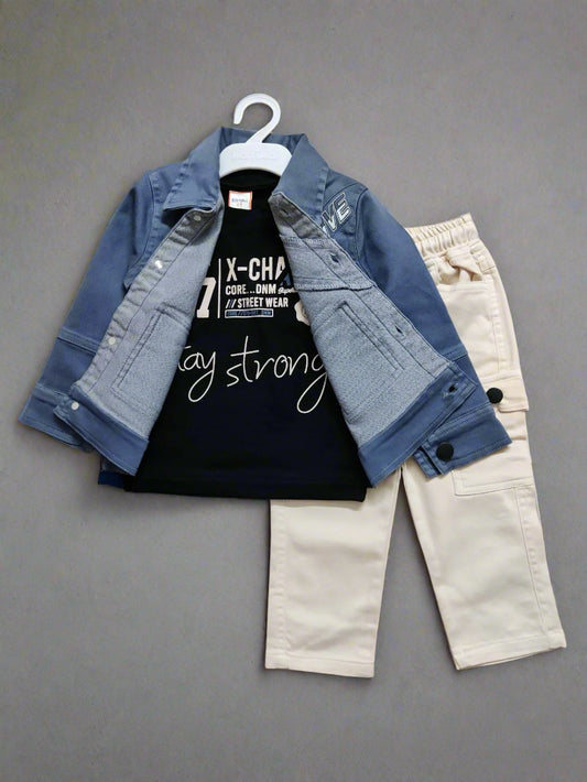 Creative jacket tshirt and jeans - 3 piece set for boys - Bumblehugs