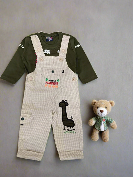 Adorable Jungle-Themed Kids' Dungaree for Fun and Adventure