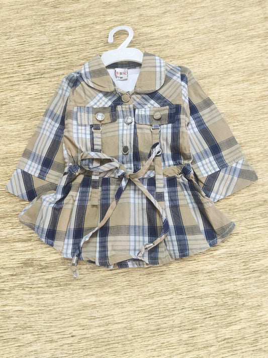 Stylish Plaid Top with Dark Blue Pants for girls - Bumblehugs